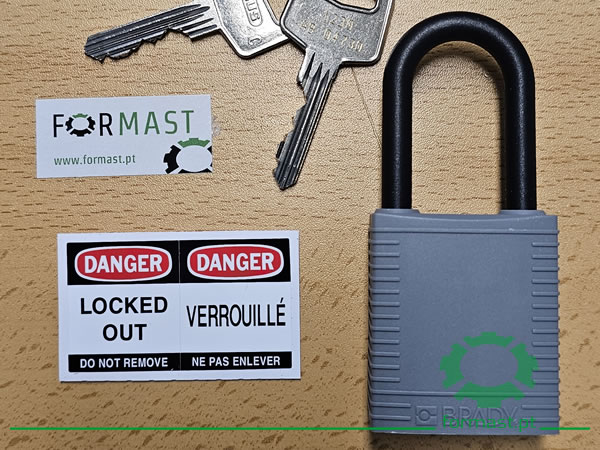 Cadeados de bloqueio de Segurança Brady SafeKey. Formast