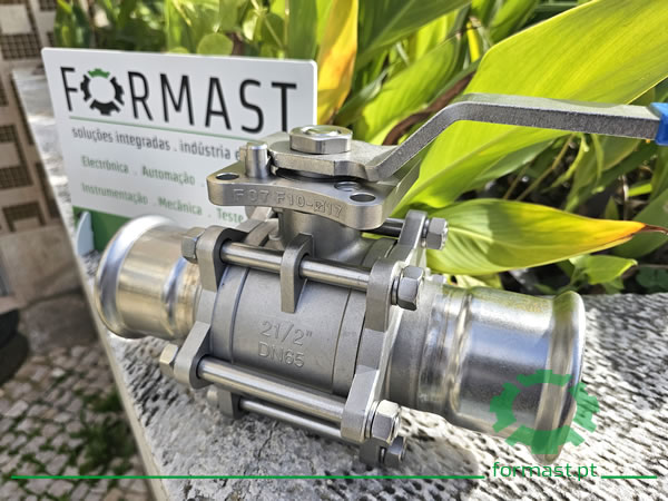 Válvula esfera INOX 316 3 corpos prensar 76mm NUMEPRESS. Formast