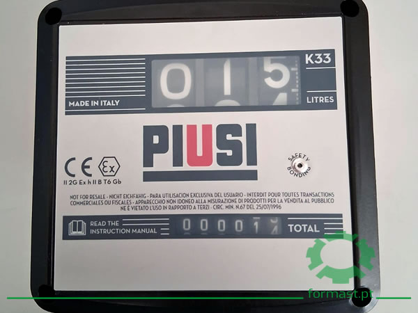 Medidor de caudal mecânico PIUSU K33 ATEX. Formast